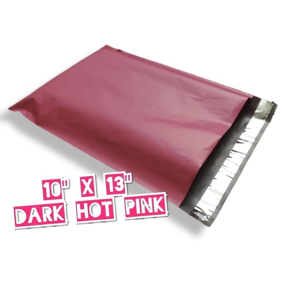 50 Dark Hot Pink Poly Mailers 10x13 - Picture 2 of 3